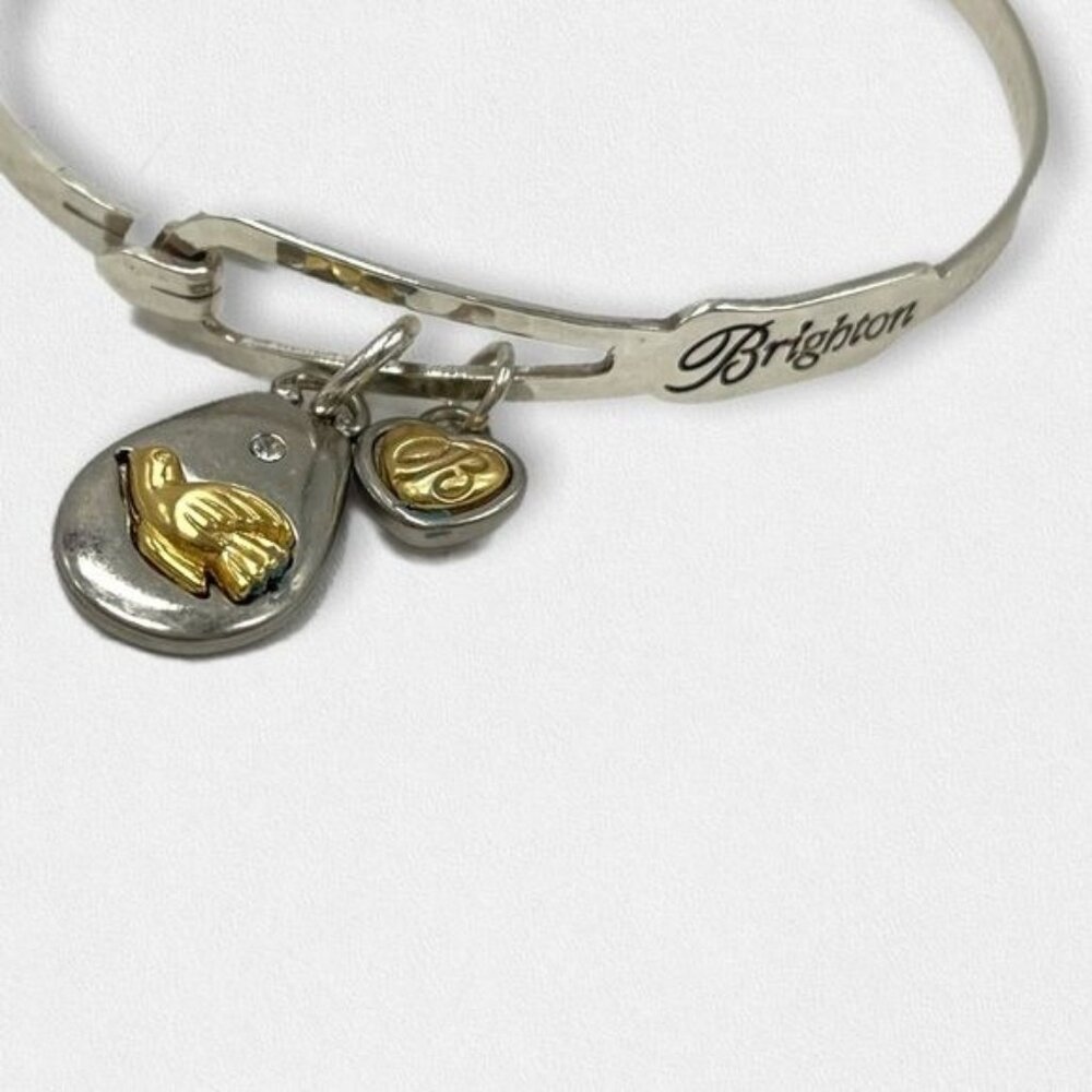 BRIGHTON Bracelet: Christmas Peace On Earth charm bracelet silver & gold